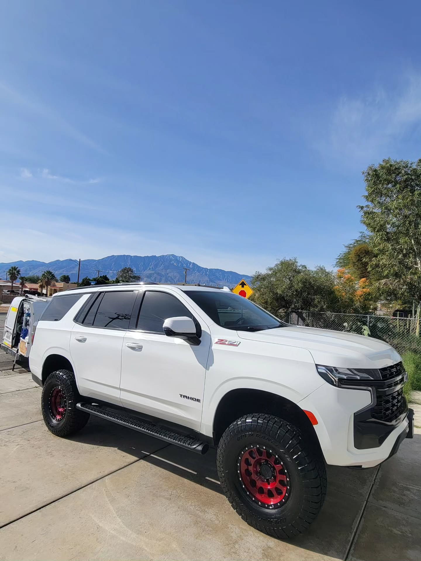 Freshly detailed white Tahoe Z71
